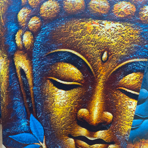 Obraz Buddha – modrožlutý