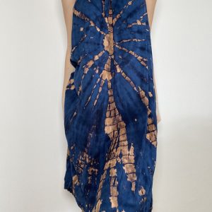 Dlouhé batik šaty – batik, modrá